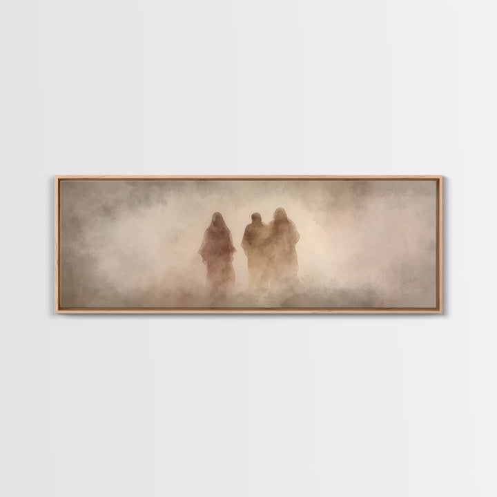 Pilgrims Of Light – Framed Canvas Print – Panoramic Art – Christian Wall Art – Jesus Painting – Christian Art Canvas – Christian Decor
