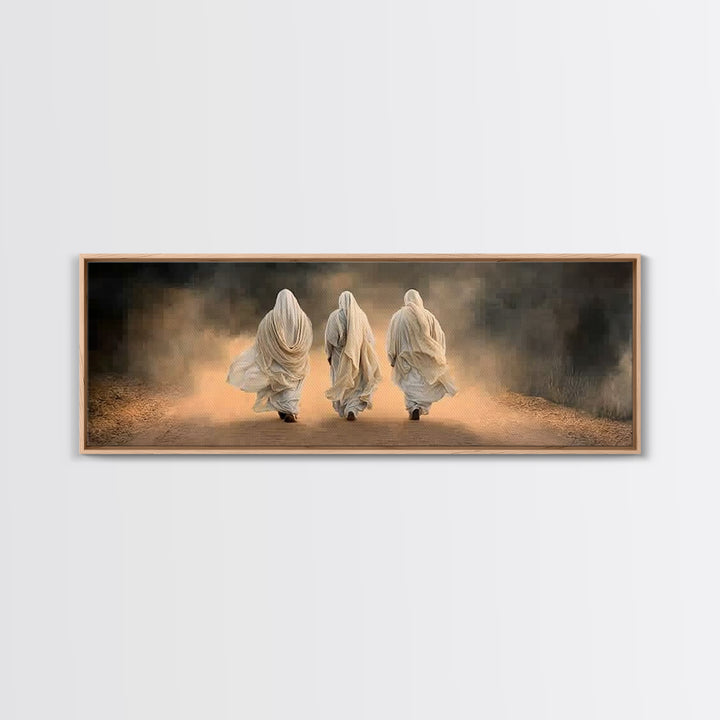 Dusty Road Journey, Framed Canvas Print, Panoramic Print, Christian Art, Jesus Painting, Christian Wall Art, Christian Decor, Christian Art