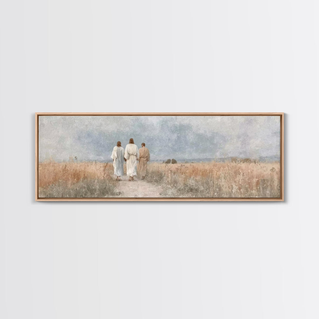 Fields Of Grace | Framed Canvas Print | Panoramic Frame | Christian Wall Art | Christian Art Canvas | Jesus Painting | Christian Decor