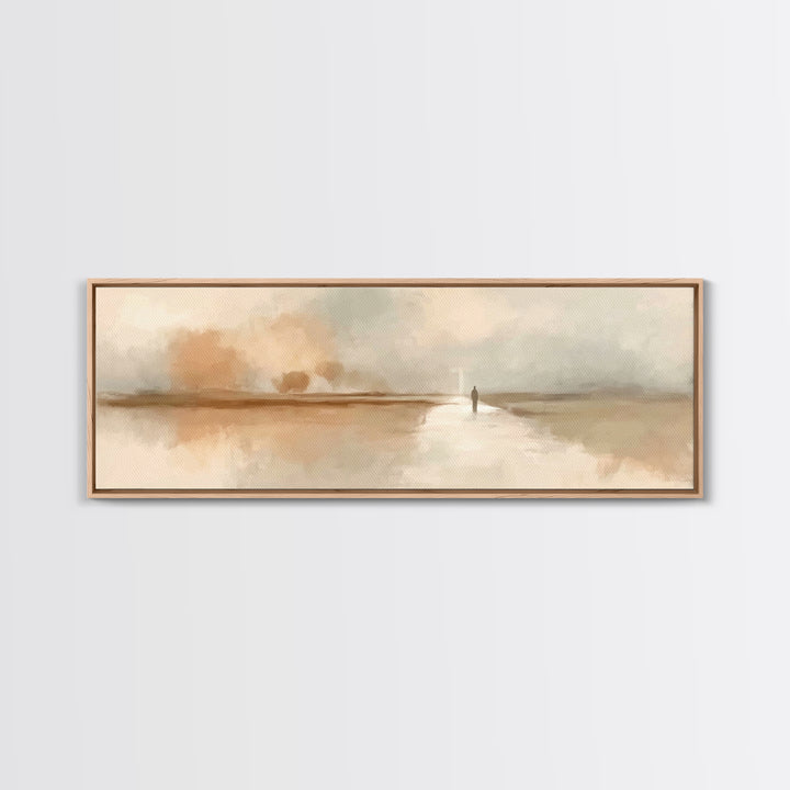 Desert Dawn Grace – Framed Canvas Print – Christian Art Canvas – Panoramic Painting – Christian Wall Art – Subtle Christian Art – Jesus Pai