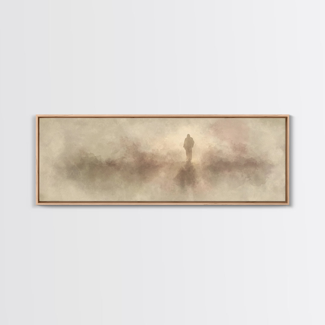 Valley Of Peace | Framed Canvas Print | Christian Art Canvas | Panoramic Wall Art | Christian Christmas Art | Jesus Painting | Christian De