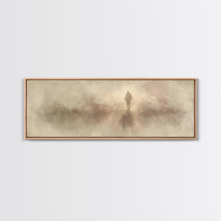 Valley Of Peace | Framed Canvas Print | Christian Art Canvas | Panoramic Wall Art | Christian Christmas Art | Jesus Painting | Christian De