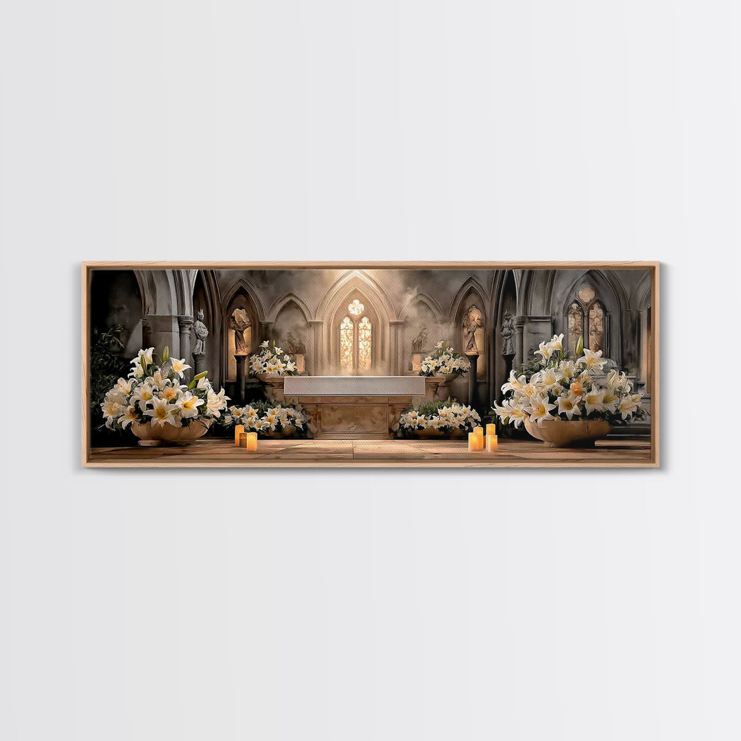 Holy Morning Light – Framed Canvas Print – Extra Wide Art – Christian Art – Christian Wall Art – Christian Christmas Art – Christian Art Ca