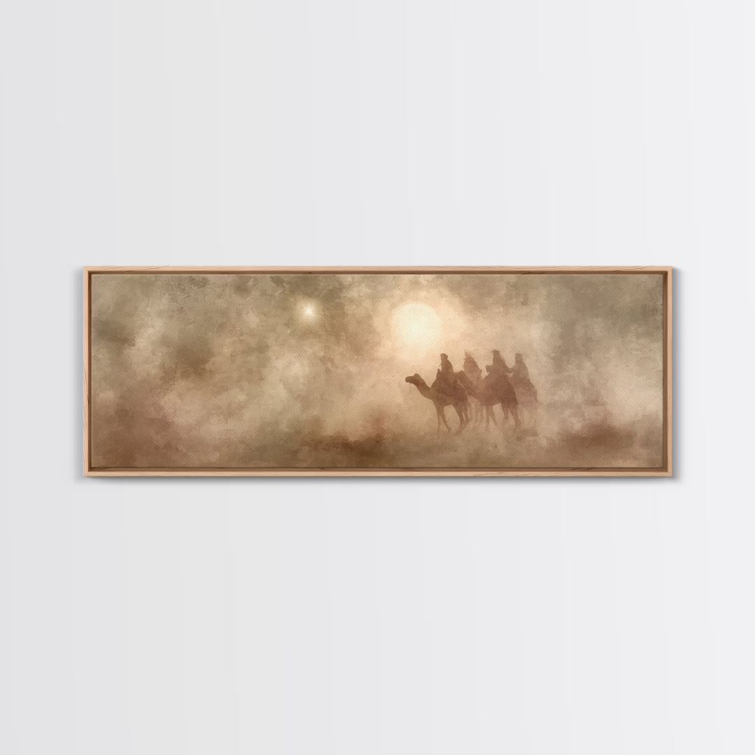 The Guiding Star – Framed Canvas Print – Panoramic Art – Christian Wall Art – Christmas Art – Christian Christmas Art – Christian Art Canva