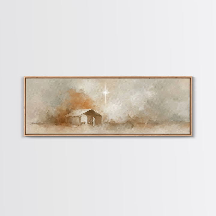 Bethlehem Dawn | Framed Canvas Print | Panoramic Painting | Christian Art | Christmas Wall Art | Christian Art Print | Christian Christmas
