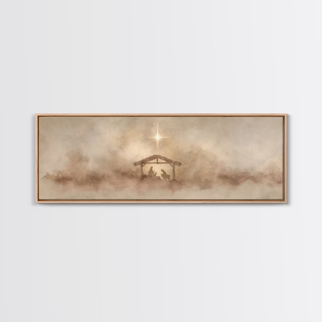 Star Of Mercy – Framed Canvas Print – Panoramic Print – Christmas Art – Christian Art Canvas – Christian Decorations – Christian Wall Art