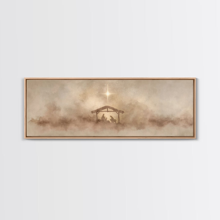 Star Of Mercy – Framed Canvas Print – Panoramic Print – Christmas Art – Christian Art Canvas – Christian Decorations – Christian Wall Art