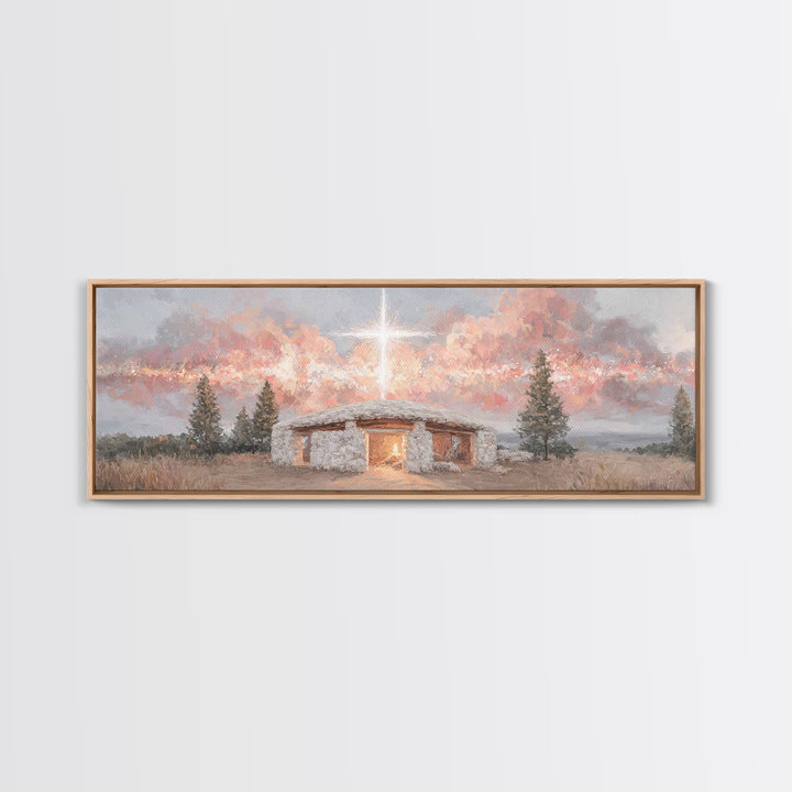 Radiant Promise – Framed Canvas Print – Panoramic Painting – Christian Art – Modern Christian Art – Christmas Art Framed – Jesus Painting