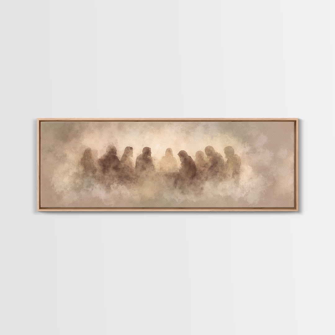 Clouds Of Fellowship – Framed Canvas Print – Christian Wall Art – Jesus Painting – Christian Art Canvas – Panoramic Art – Christian Christm
