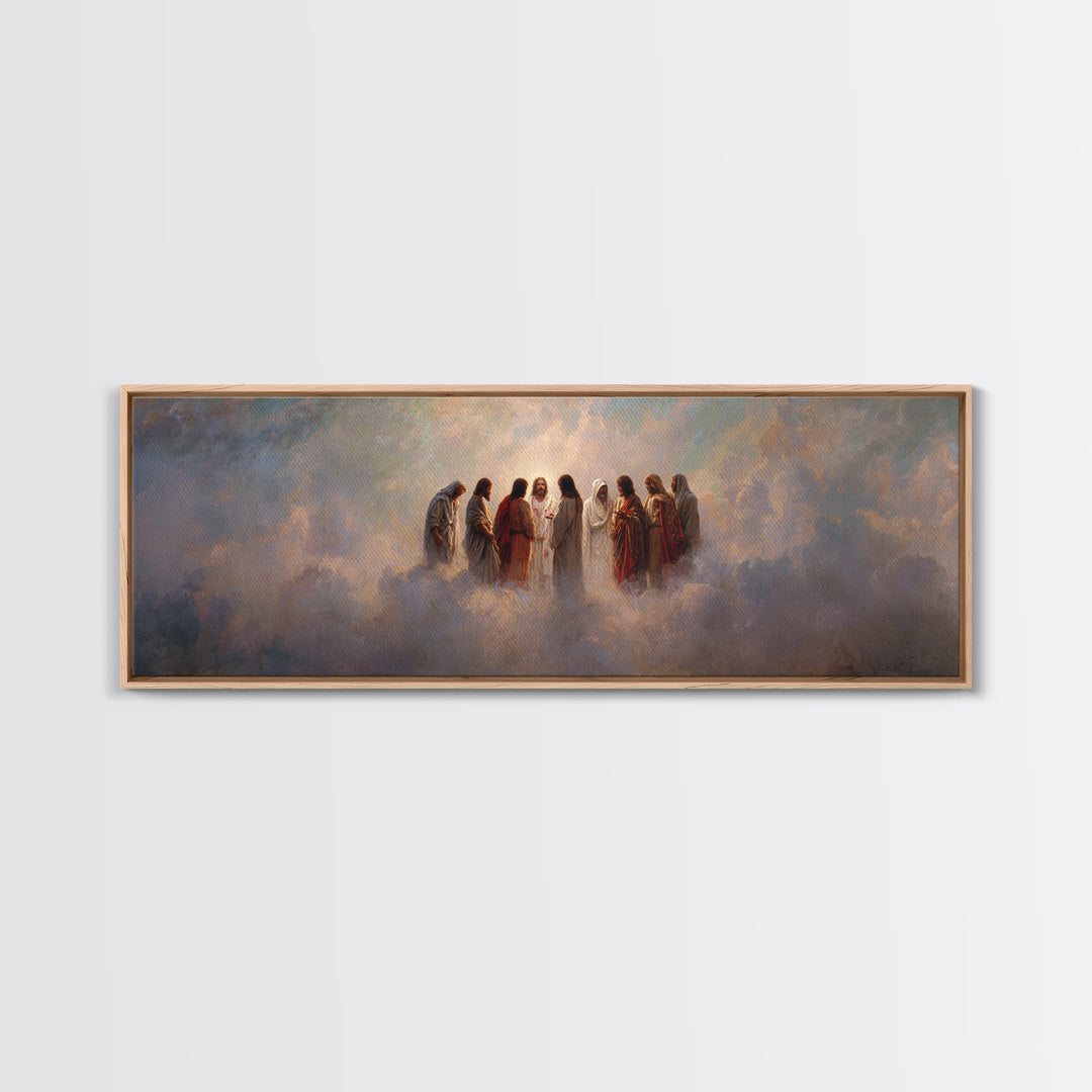 Circle Of Light – Framed Canvas Print – Christian Art Canvas – Christian Wall Art – Jesus Painting – Panoramic Print – Large Christian Pain