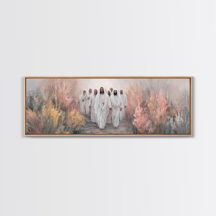 Walking In Glory | Framed Canvas Print | Christian Art Canvas | Christian Wall Art | Jesus Painting | Panoramic Art | Modern Christian Art