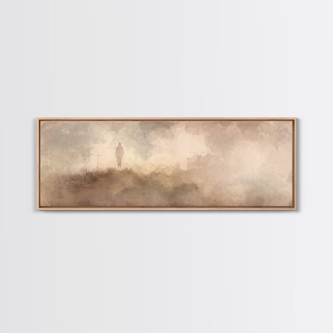 Journey Of Grace | Framed Canvas Print | Christian Art Canvas | Christian Wall Art | Jesus Painting | Panoramic Frame | Christian Gift Idea
