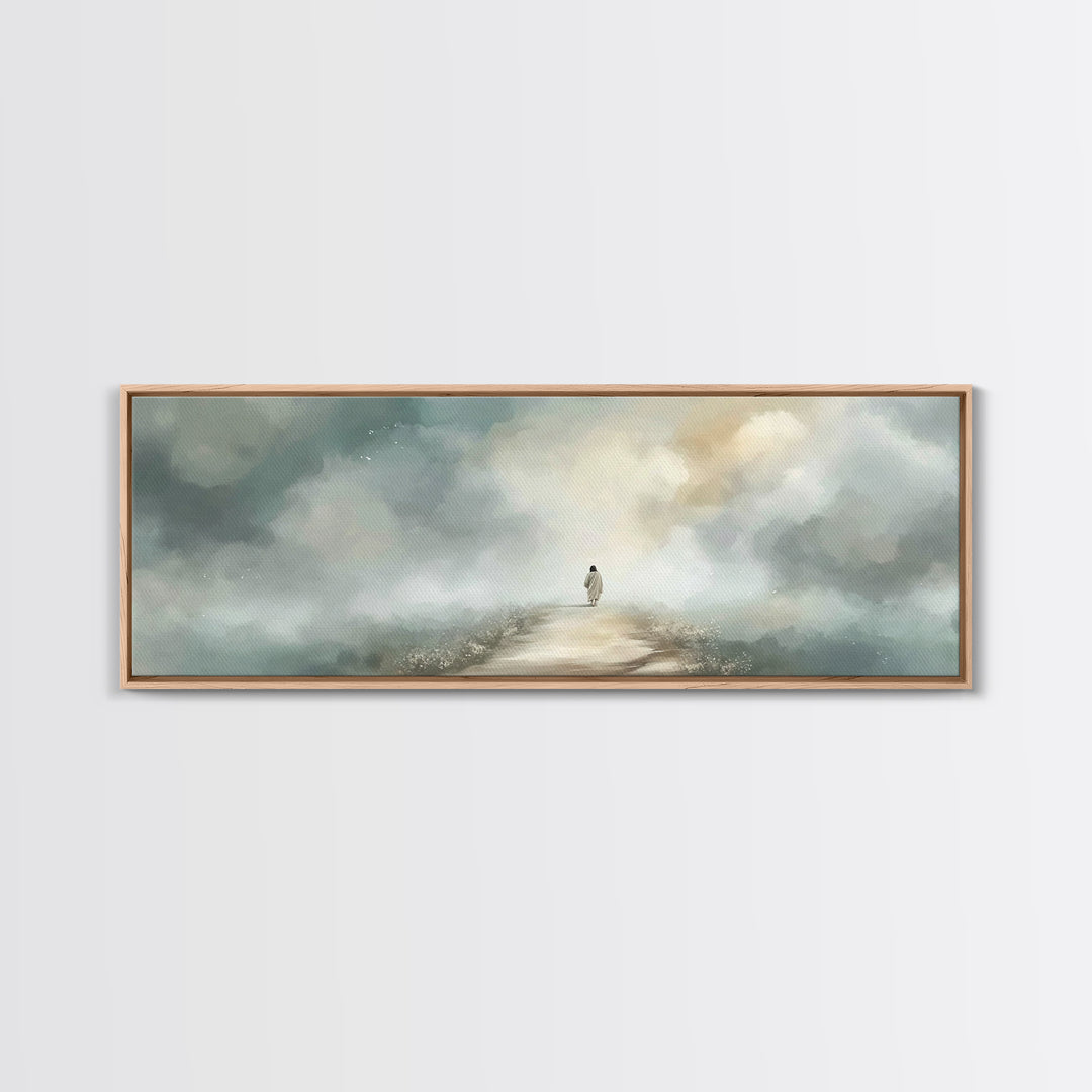 Pastoral Shepherd Calm | Framed Canvas Print | Christian Wall Art | Christian Art Canvas | Panoramic Art | Vintage Christian Art | Christma