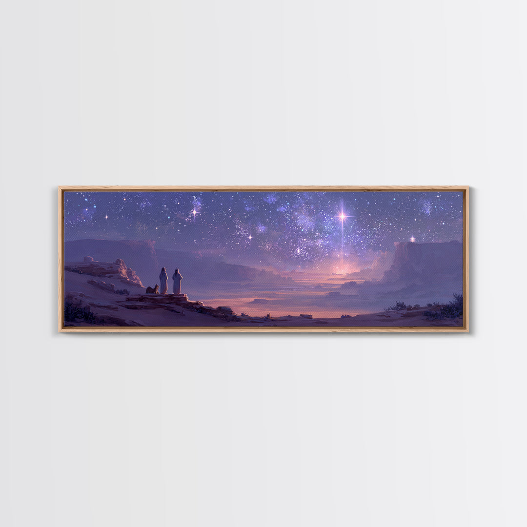Sacred Cloud Path – Framed Canvas Print – Christian Wall Art – Christian Art Canvas – Panoramic Painting – Christian Christmas Art – Jesus