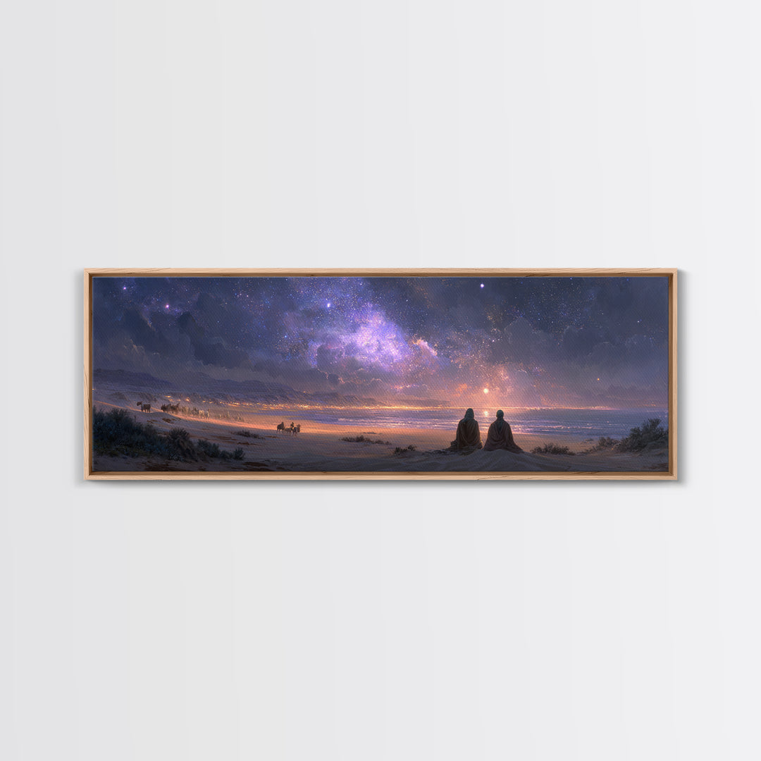 Twilight Wonder Sky, Framed Canvas Print, Panoramic Art, Christian Wall Art, Christian Art Canvas, Jesus Christmas Art, Modern Christian Ar