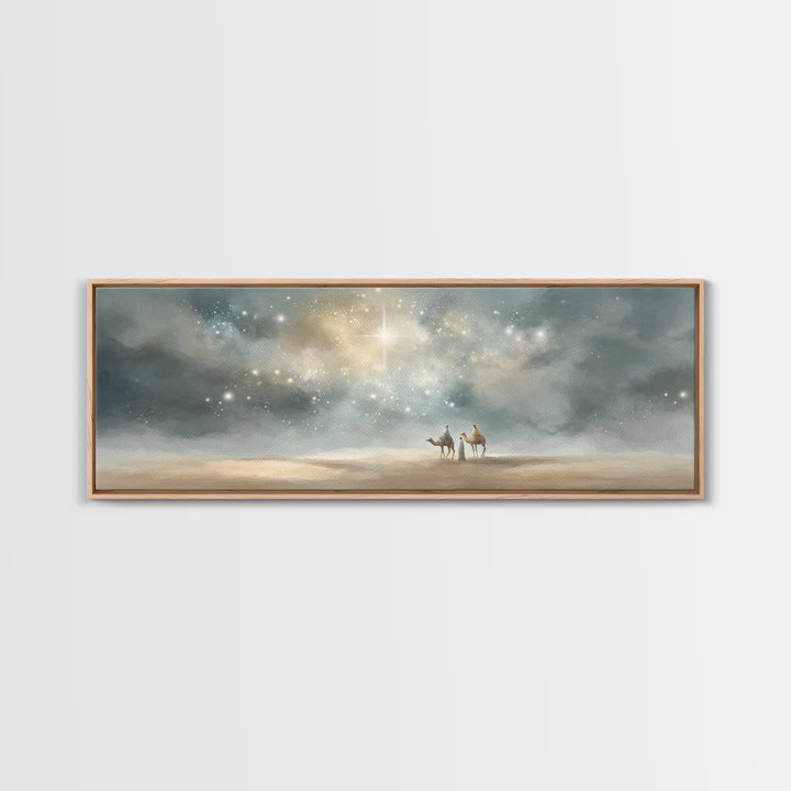 Heaven’s Bright Signal – Framed Canvas Print – Panoramic Art – Christian Wall Art – Christian Art Canvas – Jesus Christmas Art – Christian