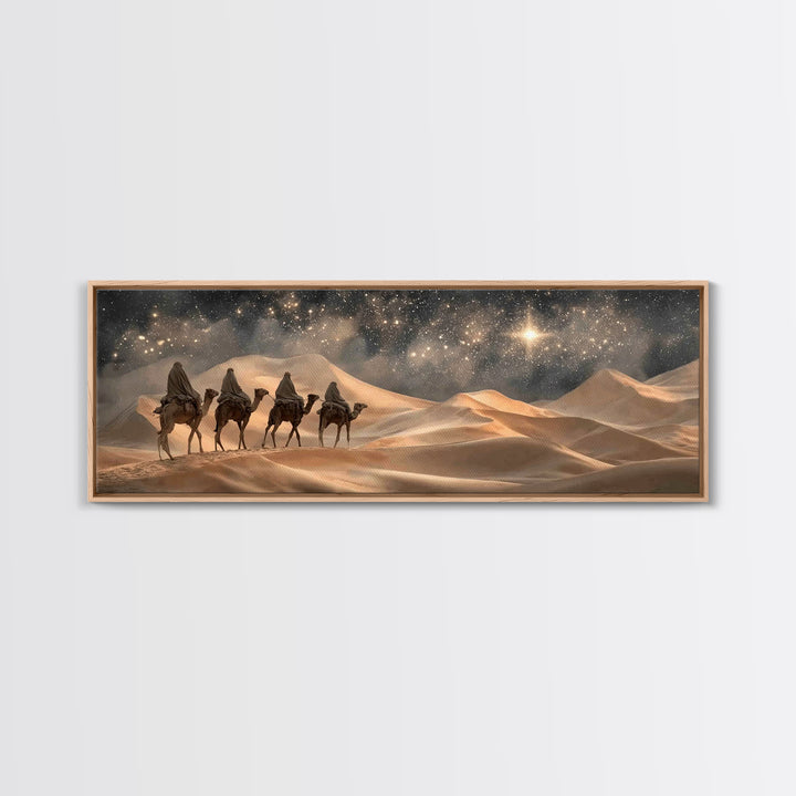 Silent Bethlehem Plains – Framed Canvas Print – Christian Wall Art – Panoramic Frame – Christian Art Canvas – Vintage Christian Art – Chris