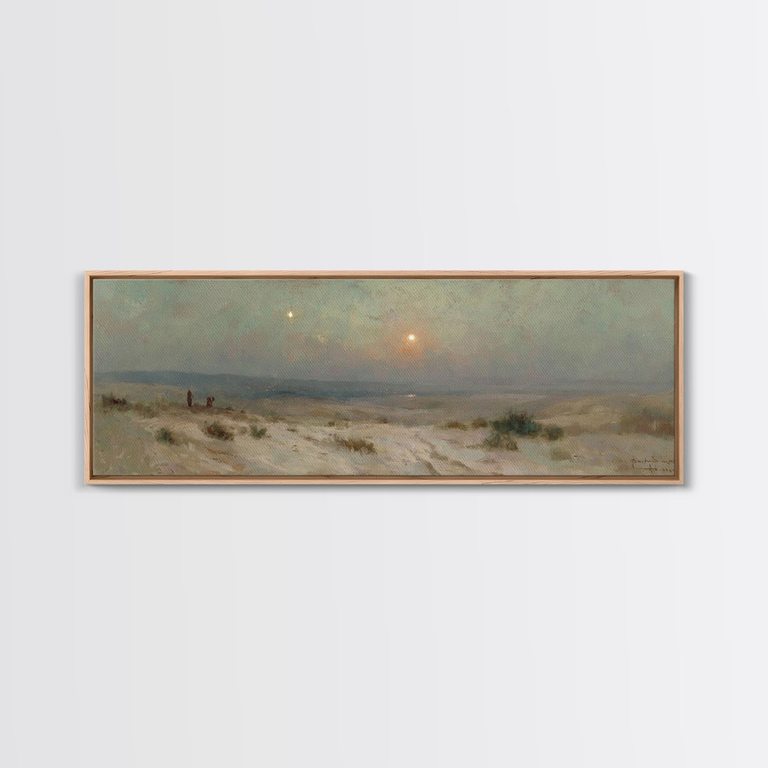 Hills of Holy Light, Framed Canvas Print, Panoramic Art, Christian Christmas Art, Christian Wall Art, Christian Art Canvas, Jesus Painting