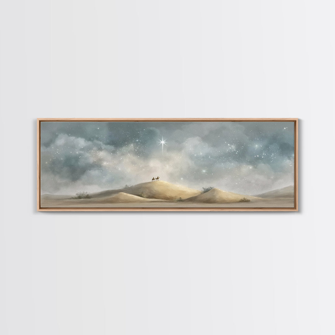 Wandering Star Path | Framed Canvas Print | Christian Wall Art | Panoramic Art | Christian Christmas Art | Christian Art Canvas | Jesus Pai