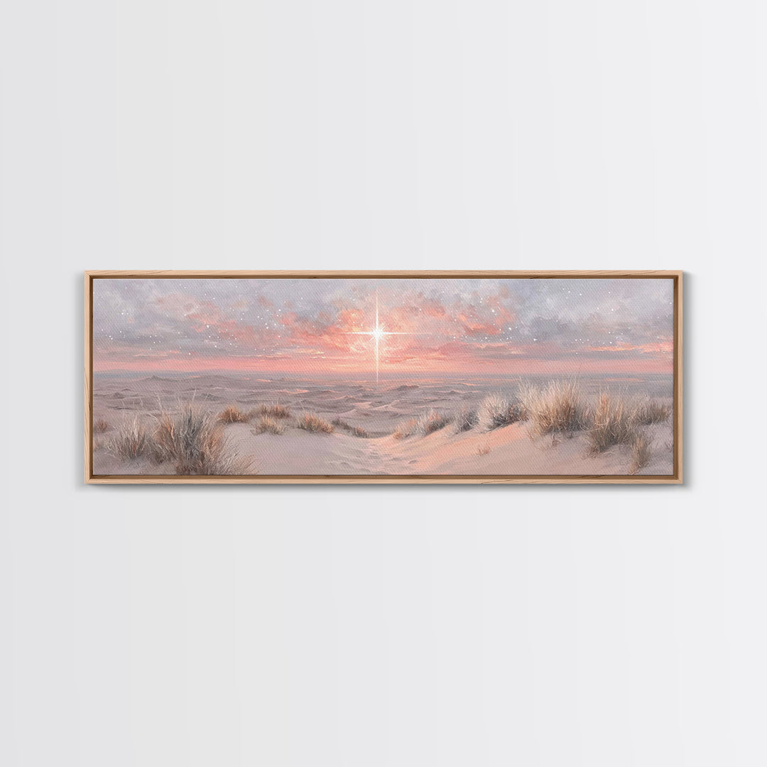 Dawn of Promise – Framed Canvas Print – Panoramic Painting – Christian Art – Christmas Wall Art – Jesus Canvas Art – Christian Gift Ideas