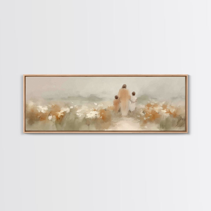 Fields of Mercy, Framed Canvas Print, Extra Wide Art, Christian Art, Jesus Painting Canvas, Christian Christmas Decor, Modern Christian Art