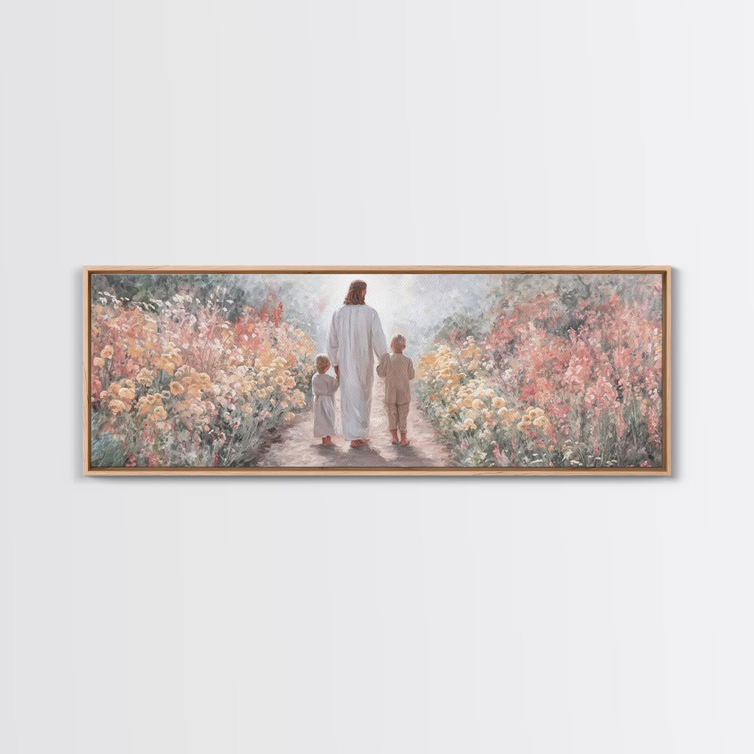 Path of Gentle Light – Framed Canvas Print – Panoramic Print – Christian Wall Art – Jesus Art Print – Christian Christmas Art – Christian D