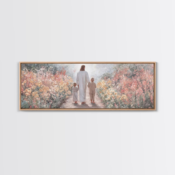 Path of Gentle Light – Framed Canvas Print – Panoramic Print – Christian Wall Art – Jesus Art Print – Christian Christmas Art – Christian D