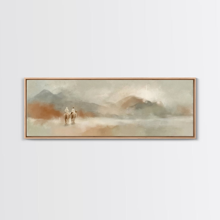 Desert Wayfarers | Framed Canvas Print | Panoramic Painting | Christian Art Canvas | Christian Art | Christian Wall Art | Large Christian P