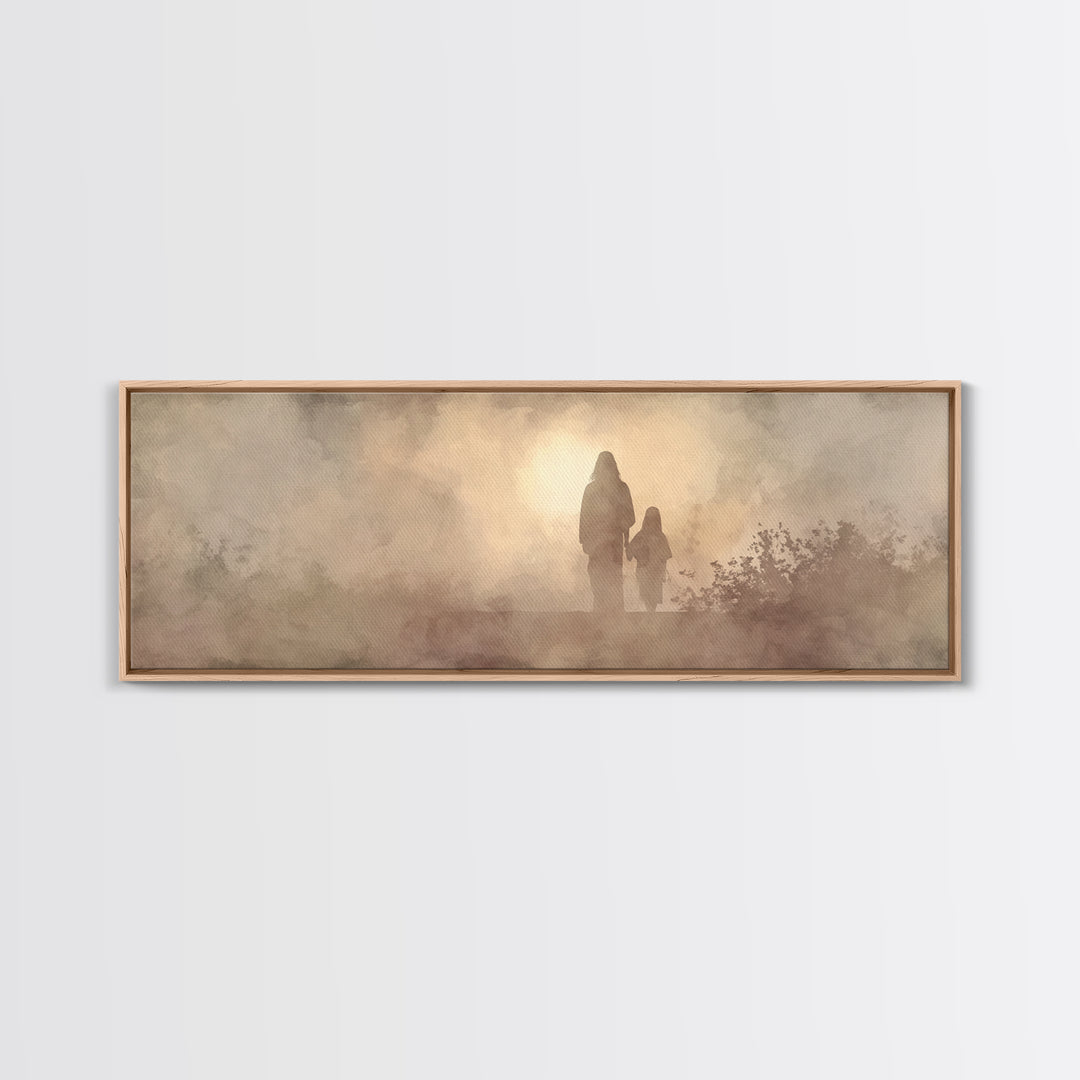 Guiding Light Peace, Framed Canvas Print, Panoramic Print, Christian Art Canvas, Jesus Painting, Christian Christmas Decor, Modern Christia