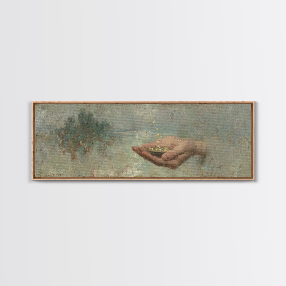 Heaven’s Provision, Framed Canvas Print, Panoramic Print, Christian Art Canvas, Jesus Painting, Christian Art Work, Christian Christmas Dec