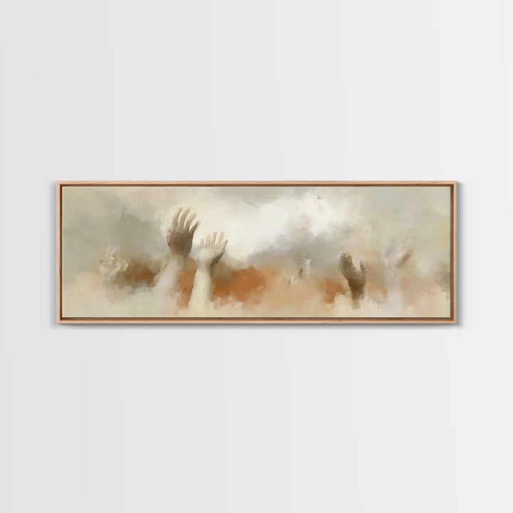 Rising Praise, Framed Canvas Print, Panoramic Art, Christian Wall Art, Christian Art Canvas, Christian Gift Ideas, Subtle Christian Art