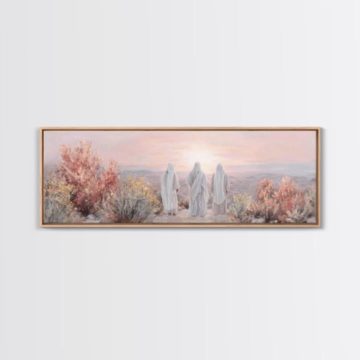 Three At Dawn – Framed Canvas Print – Panoramic Frame – Christian Art Canvas – Christian Art – Christian Wall Art – Modern Christian Painti