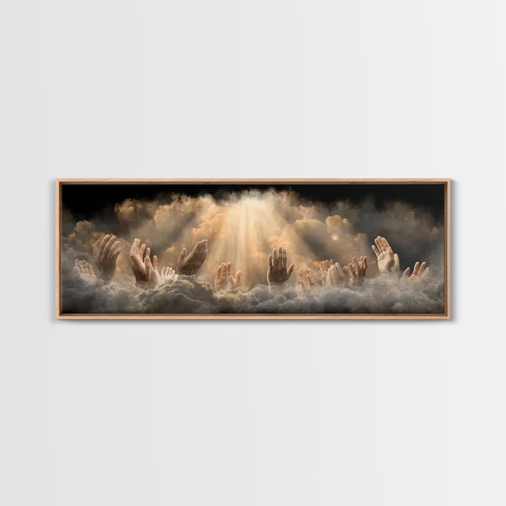 Heavenward Praise – Framed Canvas Print – Christian Wall Art – Panoramic Art – Christian Art Canvas – Jesus Painting – Christian Decor