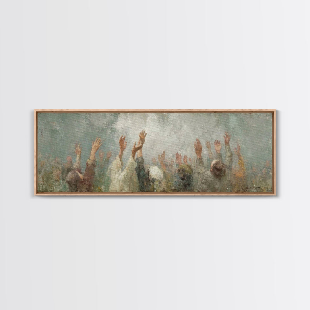 Cloudborne Worship - Framed Canvas Print - Christian Art Canvas - Panoramic Frame - Christian Painting - Christian Wall Art - Christian Gif