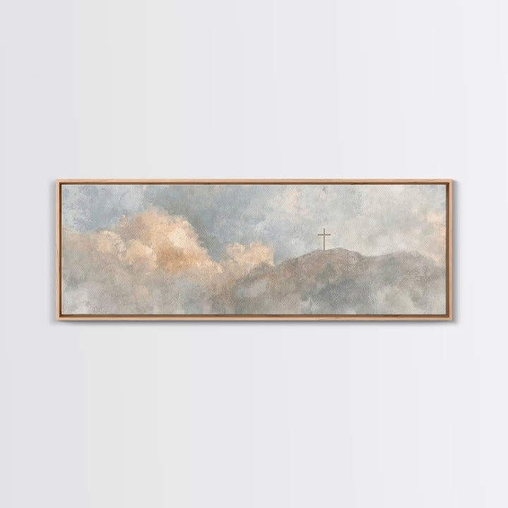 Triumphant Dawn - Framed Canvas Print - Christian Wall Art - Panoramic Art - Christian Art Canvas - Modern Christian Painting - Christian D
