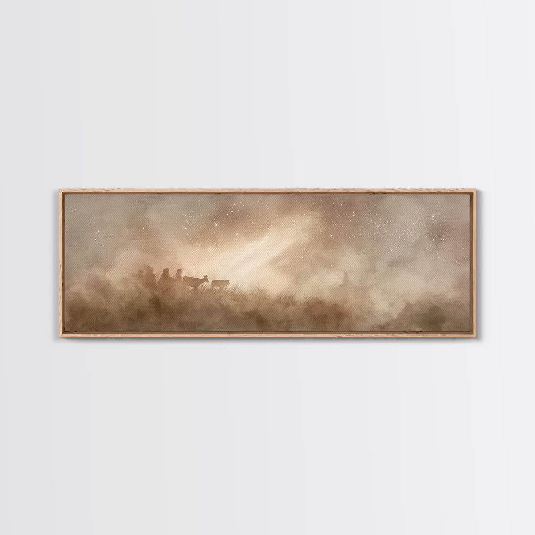Guiding Light Path | Framed Canvas Print | Panoramic Art | Christian Art Canvas | Christmas Art | Christian Wall Art | Christian Christmas