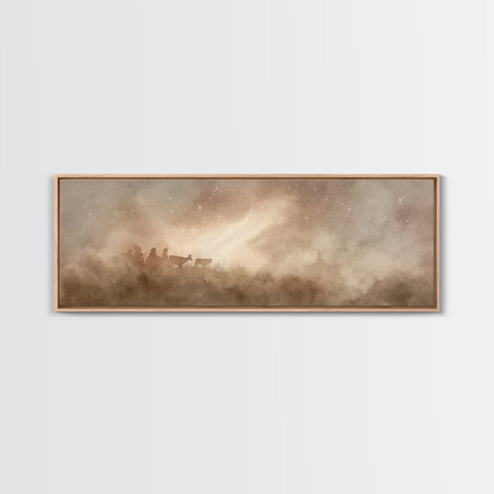 Guiding Light Path | Framed Canvas Print | Panoramic Art | Christian Art Canvas | Christmas Art | Christian Wall Art | Christian Christmas