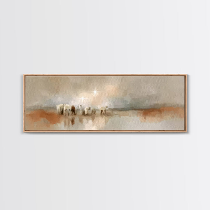 Journey Of Faith – Framed Canvas Print – Panoramic Painting – Christian Art Canvas – Christmas Wall Art – Christian Decor – Christian Gift