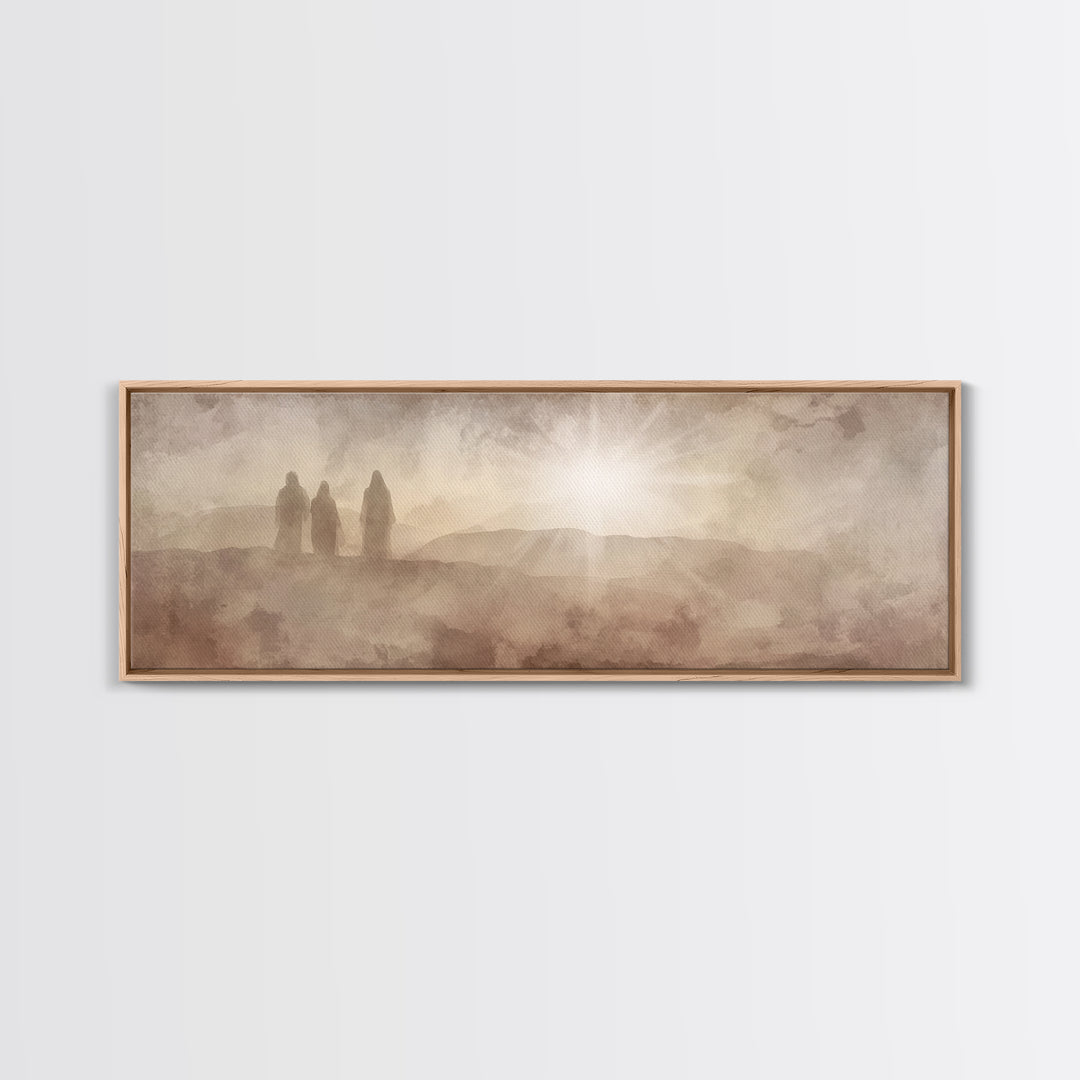 Desert Disciples – Framed Canvas Print – Panoramic Wall Art – Christian Art – Christian Art Canvas – Christian Painting – Unique Christian