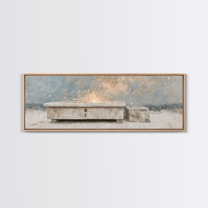 Blessings Of The Shore – Framed Canvas Print – Jesus Painting – Panoramic Art – Christian Wall Art – Christian Art Canvas