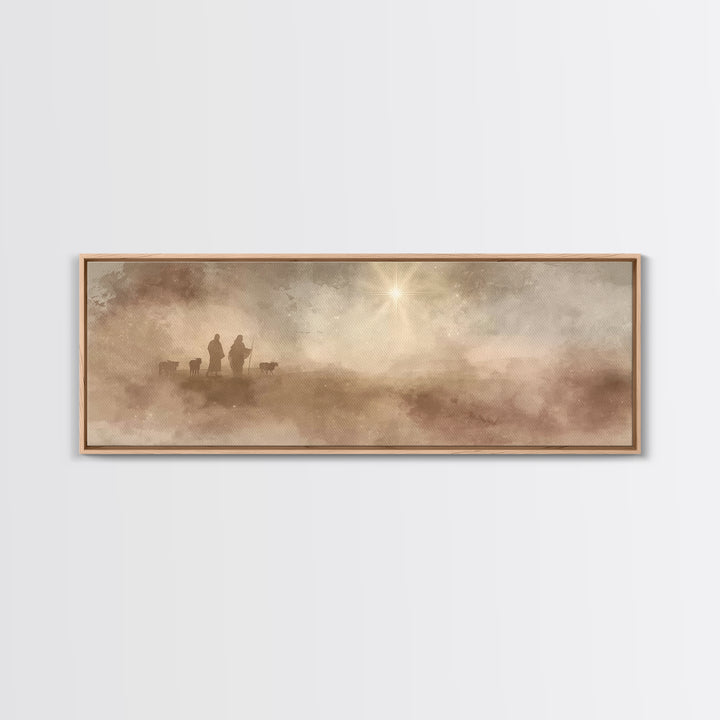 Desert Star Calling, Framed Canvas Print, Christian Art Canvas, Panoramic Painting, Christian Christmas Art, Christian Wall Art, Jesus Art