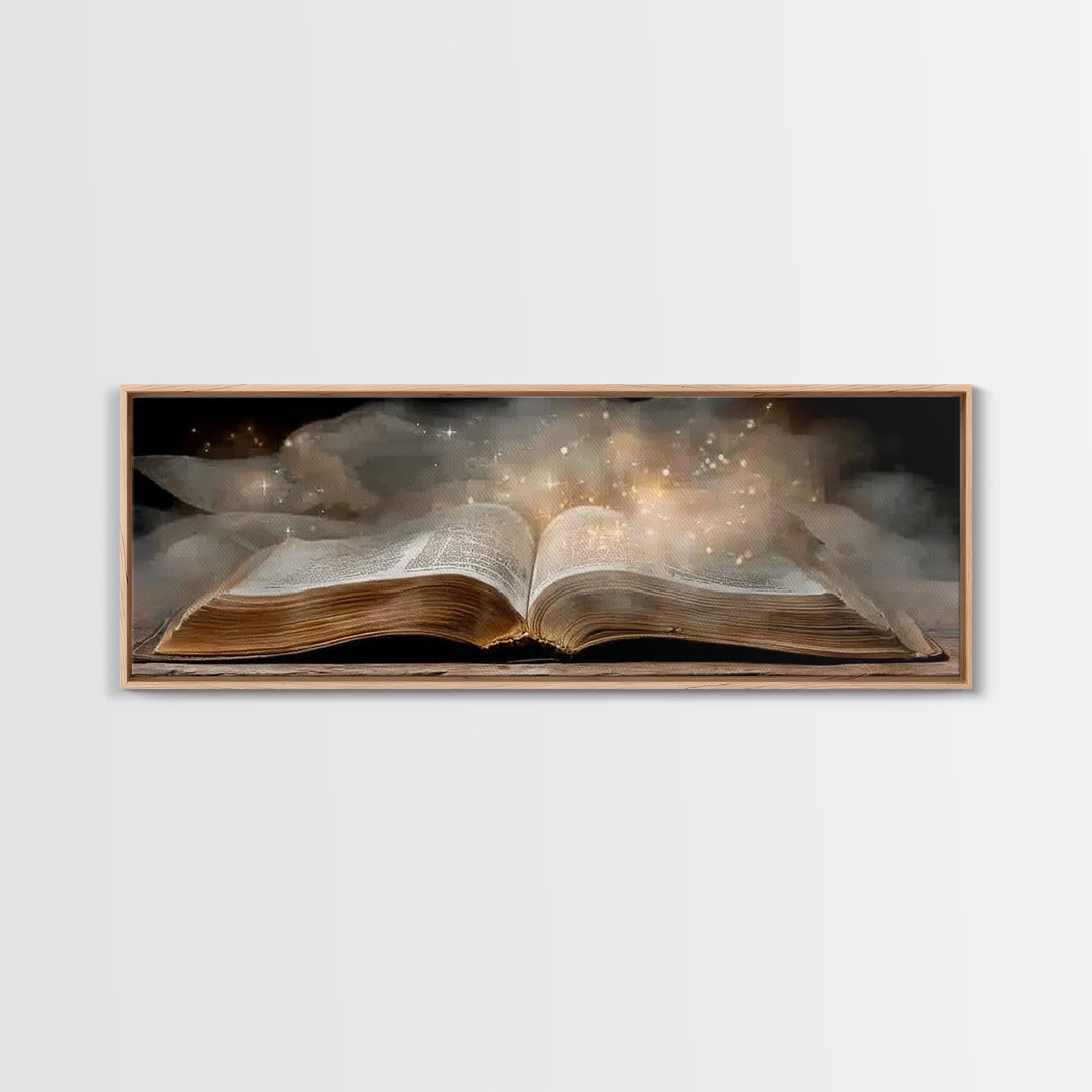 Light Of Wisdom, Framed Canvas Print, Christian Wall Art, Christian Art Canvas, Panoramic Art, Christian Painting, Christmas Art