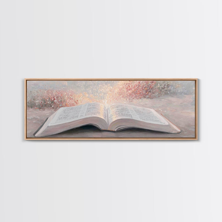 Blossoms Of Faith – Framed Canvas Print – Christian Wall Art – Christian Art Canvas – Panoramic Wall Art – Christian Painting – Christmas A