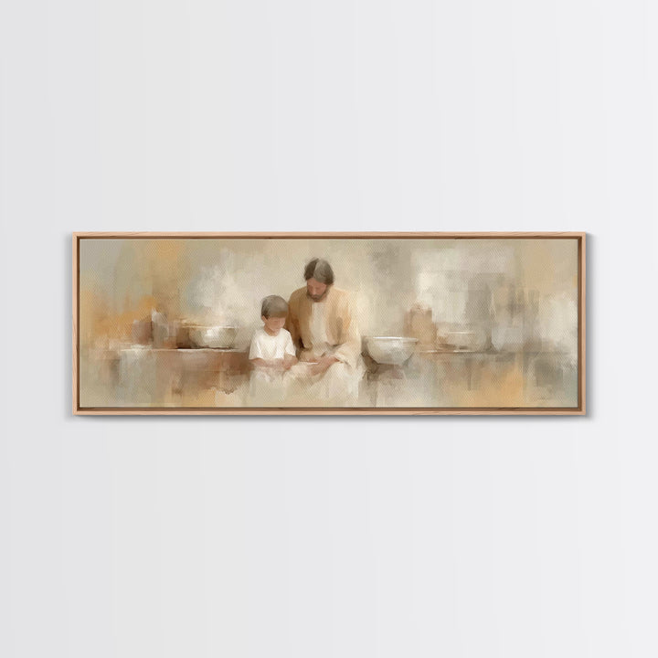 Guiding Lantern Path – Framed Canvas Print – Christian Wall Art – Panoramic Print – Christian Art Canvas – Christian Decor – Christmas Art