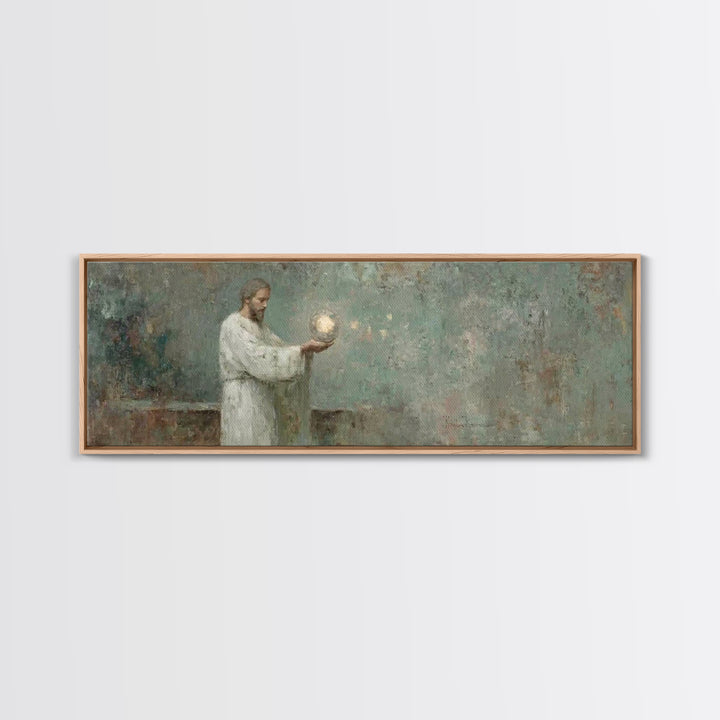 Lantern Of Grace | Framed Canvas Print | Christian Wall Art | Panoramic Frame | Christian Art Canvas | Christian Decor | Jesus Painting | C