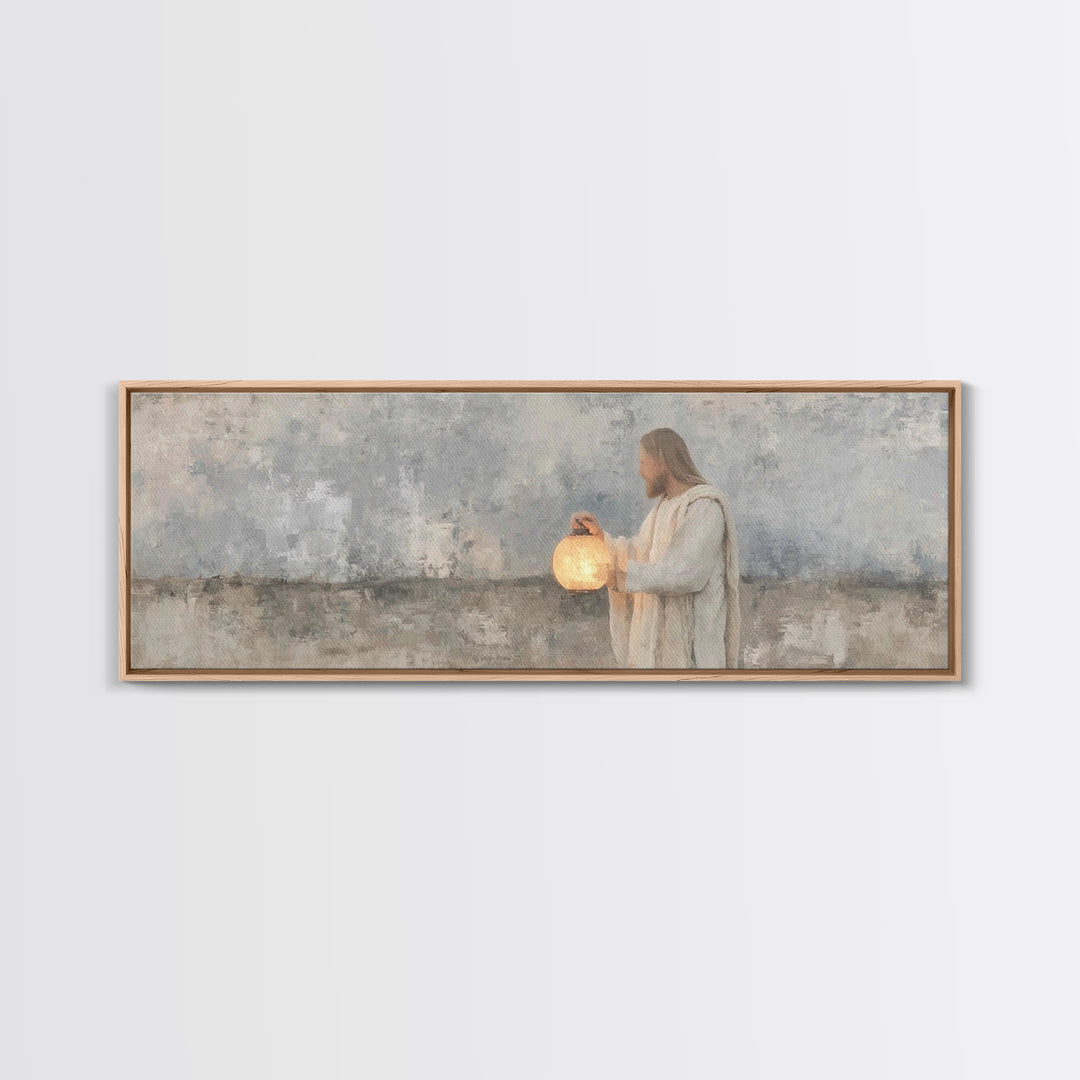 Radiant Night Walk – Framed Canvas Print – Christian Art Canvas – Panoramic Painting – Christian Wall Art – Christian Decor – Christmas Art