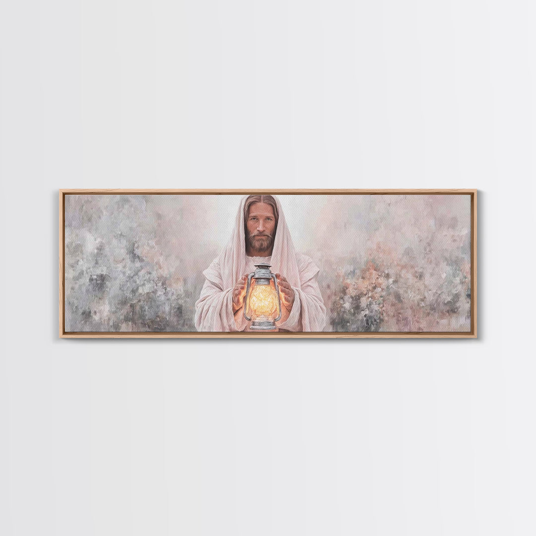 Radiant Mercy Glow, Framed Canvas Print, Panoramic Print, Christian Art Canvas, Christian Wall Art, Jesus Painting, Christian Decor, Christ