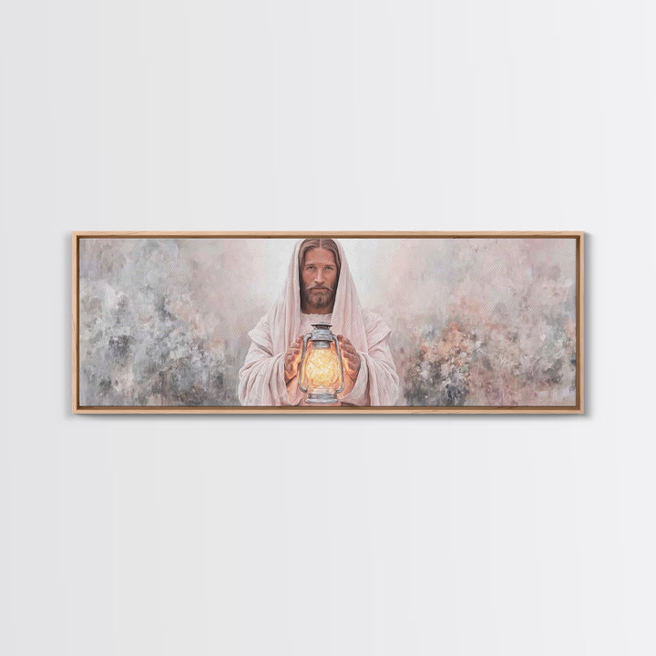 Radiant Mercy Glow, Framed Canvas Print, Panoramic Print, Christian Art Canvas, Christian Wall Art, Jesus Painting, Christian Decor, Christ