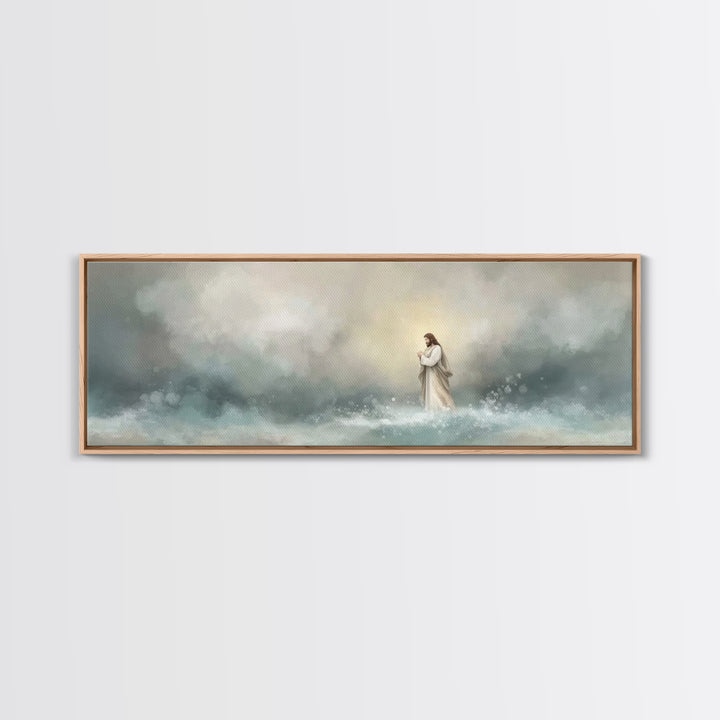 Heaven’s Horizon | Framed Canvas Print | Panoramic Art | Christian Art Canvas | Christian Wall Art | Jesus Painting | Christian Christmas A