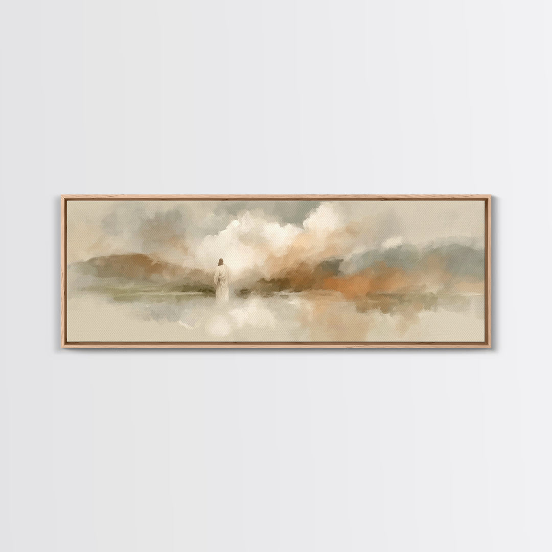 Light Of Peace | Framed Canvas Print | Panoramic Wall Art | Christian Art Canvas | Jesus Painting | Christian Christmas Art | Christian Dec